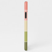 Aangepaste lentekoraal rood zwart roze kunststrepe iPhone hoesje (Rechterkant)