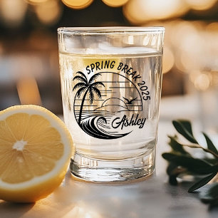 Aangepaste lentevakantie meidenreis leuk strandple shot glas