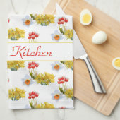 Aangepaste lentevloervloeren Floral Kitchen Towele Theedoek (Quarter Fold)