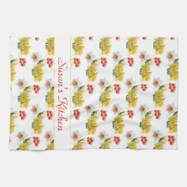 Aangepaste lentevloervloeren Floral Kitchen Towele Theedoek
