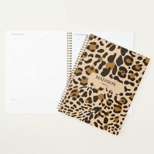 Aangepaste Leopard Animal Print Pattern-agenda Planner (Display)