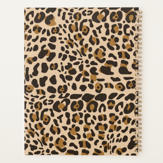 Aangepaste Leopard Animal Print Pattern-agenda Planner (Achterkant)