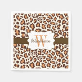 Aangepaste Leopard Brown Tan Cream Cocktail Servet (Voorkant)