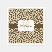 Aangepaste Leopard Brown Tan Perzik Cocktail Serve Servet (Voorkant)