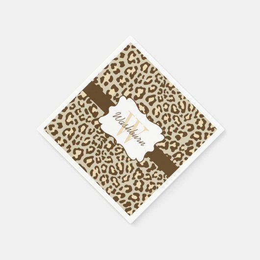 Aangepaste Leopard Brown Tan Perzik Cocktail Serve Servet (Hoek)