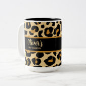 Aangepaste Leopard Classic Modern Print Moederdag Tweekleurige Koffiemok (Voorkant links)