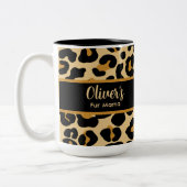 Aangepaste Leopard Classic Modern Print Moederdag Tweekleurige Koffiemok (Links)