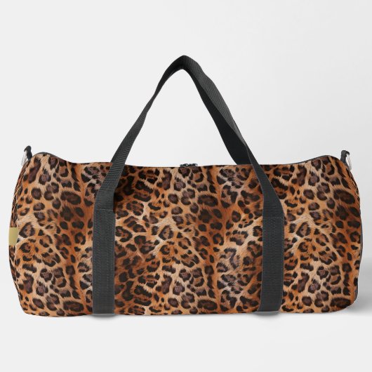 Aangepaste Leopard Duffle Bag Plunjezak (Voorkant)