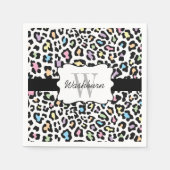 Aangepaste Leopard Multi Kleuren Cocktail servet (Voorkant)