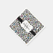 Aangepaste Leopard Multi Kleuren Cocktail servet (Hoek)