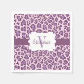 Aangepaste Leopard Paarse Lavendel Cocktail Servet (Voorkant)