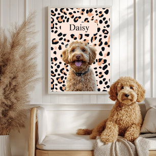 Aangepaste Leopard Print Hondenfoto met naam