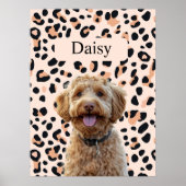 Aangepaste Leopard Print Hondenfoto met naam (Voorkant)