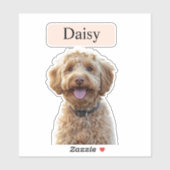Aangepaste Leopard Print Hondenfoto met naam Sticker (Vel)