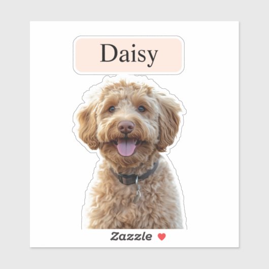 Aangepaste Leopard Print Hondenfoto met naam Sticker (Vel)