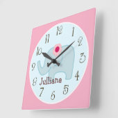 Aangepaste lephant-klok in het Oerwoud Lollipop Vierkante Klok (Hoek)