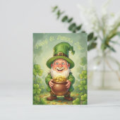 Aangepaste Leprechaun Kabouter Gelukkig St. Patric Briefkaart (Staand voorkant)