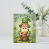 Aangepaste Leprechaun Kabouter Gelukkig St. Patric Briefkaart (Staand voorkant)
