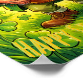 Aangepaste Leprechaun Kabouter Gelukkig St. Patric Poster (Hoek)