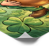 Aangepaste Leprechaun Kabouter Gelukkig St. Patric Poster (Hoek)