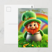 Aangepaste Leprechaun Kabouter St. Patrick's Dag K Briefkaart (Voorkant / Achterkant)