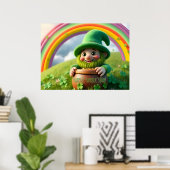 Aangepaste Leprechaun Kabouter St. Patrick's Dag K Poster (Thuiskantoor)