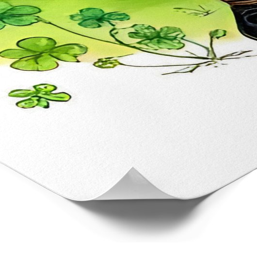 Aangepaste Leprechaun Kabouter St. Patrick's Day S Poster (Hoek)