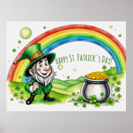 Aangepaste Leprechaun Kabouter St. Patrick's Day S Poster