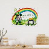 Aangepaste Leprechaun Kabouter St. Patrick's Day S Poster (Keuken)