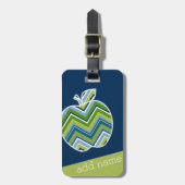Aangepaste leraar Apple met Trendy Chevron Pattern Bagagelabel (Voorkant verticaal)