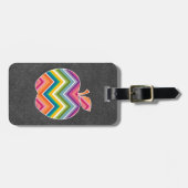 Aangepaste leraar Apple met Trendy Chevron Pattern Bagagelabel (Voorkant horizontaal)