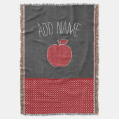 Aangepaste leraar Apple met Trendy Chevron Pattern Deken (Voorkant Verticaal)