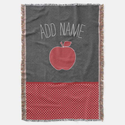 Aangepaste leraar Apple met Trendy Chevron Pattern Deken (Voorkant Verticaal)