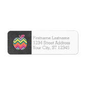 Aangepaste leraar Apple met Trendy Chevron Pattern Etiket (Voorkant)