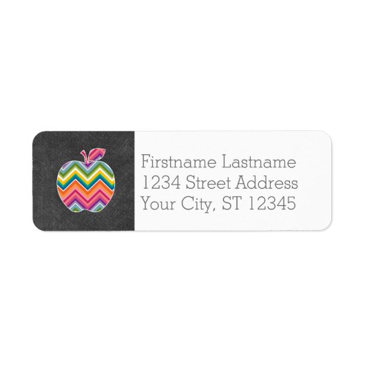 Aangepaste leraar Apple met Trendy Chevron Pattern Etiket (Voorkant)