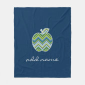 Aangepaste leraar Apple met Trendy Chevron Pattern Fleece Deken (Voorkant)