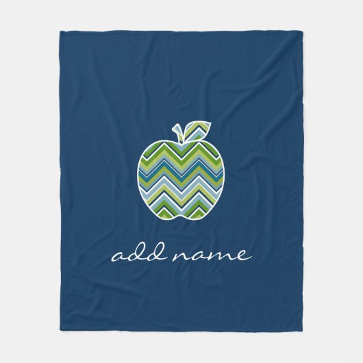 Aangepaste leraar Apple met Trendy Chevron Pattern Fleece Deken (Voorkant)