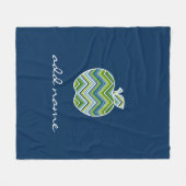 Aangepaste leraar Apple met Trendy Chevron Pattern Fleece Deken (Voorkant (Horizontaal))