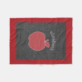 Aangepaste leraar Apple met Trendy Chevron Pattern Fleece Deken (Voorkant (Horizontaal))