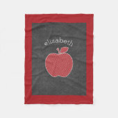 Aangepaste leraar Apple met Trendy Chevron Pattern Fleece Deken (Voorkant)