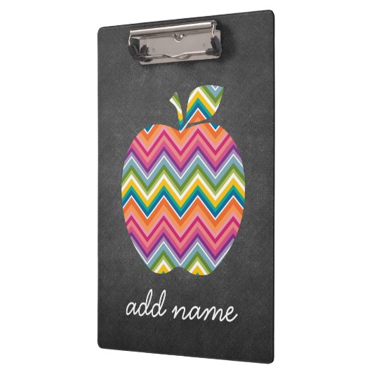 Aangepaste leraar Apple met Trendy Chevron Pattern Klembord (Links)