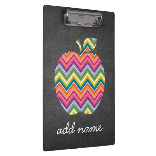Aangepaste leraar Apple met Trendy Chevron Pattern Klembord (Rechts)