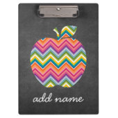 Aangepaste leraar Apple met Trendy Chevron Pattern Klembord (Voorkant)