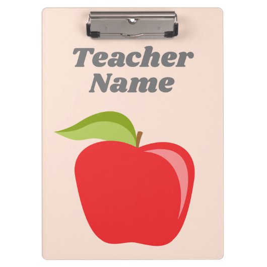 Aangepaste leraar Apple met Trendy Chevron Pattern Klembord (Voorkant)