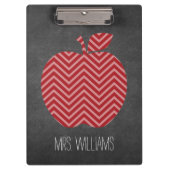 Aangepaste leraar Apple met Trendy Chevron Pattern Klembord (Voorkant)
