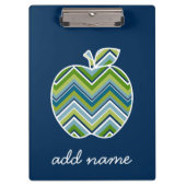 Aangepaste leraar Apple met Trendy Chevron Pattern Klembord (Voorkant)