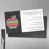 Aangepaste leraar Apple met Trendy Chevron Pattern Magnetisch Visitekaartje