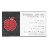 Aangepaste leraar Apple met Trendy Chevron Pattern Magnetisch Visitekaartje (Voorkant)