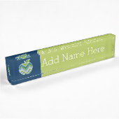 Aangepaste leraar Apple met Trendy Chevron Pattern Naambordje