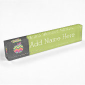 Aangepaste leraar Apple met Trendy Chevron Pattern Naambordje
